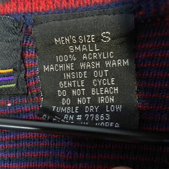 Vintage Impact Quarter Zip Pullover Sweatshirt Small 90s Western Aztec Southwest - Picture 5 of 5